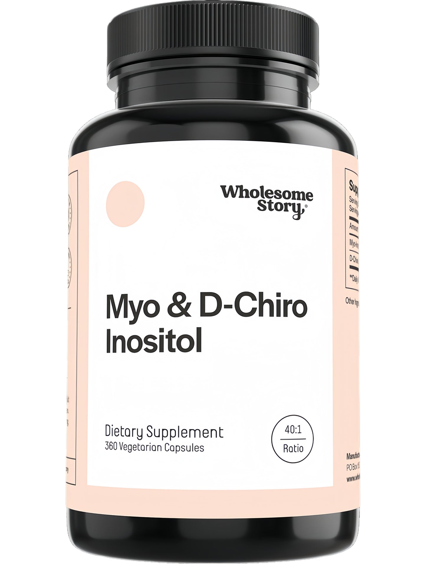 Wholesome Story Myo-Inositol & D-Chiro Inositol Supplement for Women | Fertility Supplements for Hormonal Balance & Ovarian Health Support | Myoinositol | Ideal 40:1 Ratio | 90 Servings